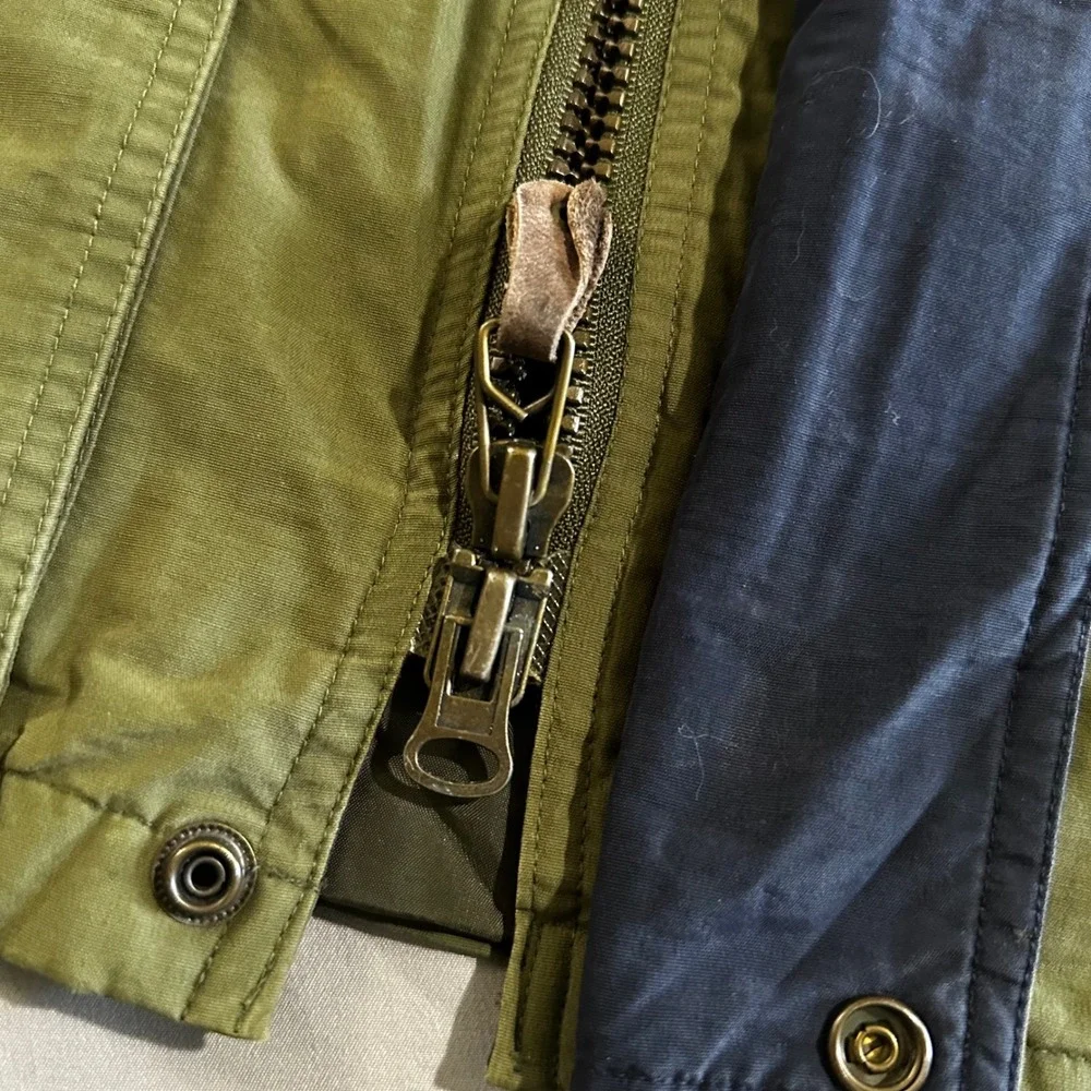 London Fog Field Jacket Mens Large Regular Olive Green Good Utility Military